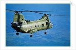 Military Helicopter Flying in Blue Skies by Anonymous