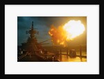 View of USS New Jersey Firing Guns by Anonymous