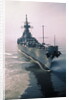 Aerial View of USS New Jersey Entering Bay by Anonymous