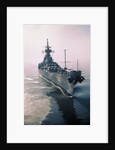 Aerial View of USS New Jersey Entering Bay by Anonymous