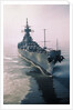Aerial View of USS New Jersey Entering Bay by Anonymous