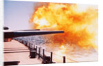 Battleship Firing Guns by Anonymous