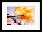 Battleship Firing Guns by Anonymous
