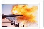 Battleship Firing Guns by Anonymous