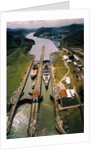 Battleship Passing Through Panama Canal by Anonymous