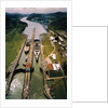 Battleship Passing Through Panama Canal by Anonymous