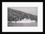 View of Large Yacht Near Shore by Anonymous