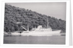 View of Large Yacht Near Shore by Anonymous