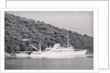 View of Large Yacht Near Shore by Anonymous