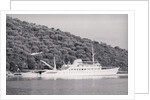 View of Large Yacht Near Shore by Anonymous