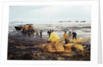 Workmen Dragging Hay Along the Beaches by Anonymous