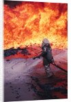 Firefighter Trying to Extinguish an Aviation Fire by Anonymous