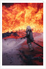 Firefighter Trying to Extinguish an Aviation Fire by Anonymous
