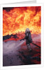 Firefighter Trying to Extinguish an Aviation Fire by Anonymous