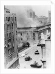 War Area with Burning Building in Chile by Anonymous