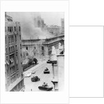 War Area with Burning Building in Chile by Anonymous