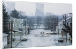 Street with Nuclear Cooling Towers in Background by Anonymous