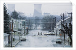 Street with Nuclear Cooling Towers in Background by Anonymous