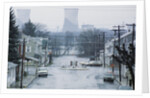 Street with Nuclear Cooling Towers in Background by Anonymous