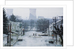 Street with Nuclear Cooling Towers in Background by Anonymous