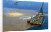 Manned Rig in Oil Spilled Waters by Anonymous