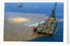 Manned Rig in Oil Spilled Waters by Anonymous