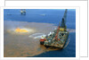 Manned Rig in Oil Spilled Waters by Anonymous