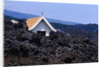 Lava Flow Burying Chapel by Anonymous