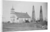 Oil Well Construction Behind Church by Anonymous