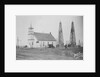 Oil Well Construction Behind Church by Anonymous