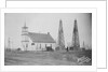 Oil Well Construction Behind Church by Anonymous