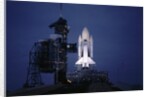 Illuminated Columbia on Launch Pad by Anonymous