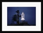Illuminated Columbia on Launch Pad by Anonymous