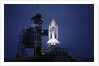 Illuminated Columbia on Launch Pad by Anonymous