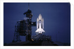 Illuminated Columbia on Launch Pad by Anonymous