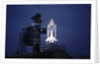 Illuminated Columbia on Launch Pad by Anonymous
