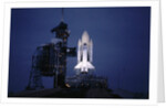 Illuminated Columbia on Launch Pad by Anonymous