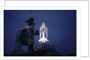 Illuminated Columbia on Launch Pad by Anonymous