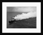 Aerial View of a Burning Ship by Anonymous