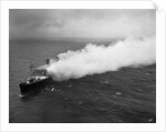 Aerial View of a Burning Ship by Anonymous