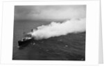 Aerial View of a Burning Ship by Anonymous