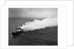 Aerial View of a Burning Ship by Anonymous