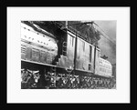 Steam Railroad Running Along Tracks by Anonymous