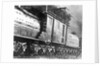 Steam Railroad Running Along Tracks by Anonymous