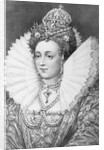 Engraving of Queen Elizabeth I in Royal Dress by Anonymous