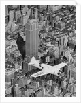 Hawks Airplane in Flight over New York City by Anonymous