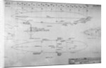 Drawing of Hindenburg with Stations and Crew Names by Anonymous
