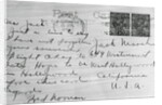 Postcard from Frederick Noonan by Anonymous