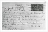 Postcard from Frederick Noonan by Anonymous
