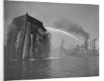 Fireboat Dousing Wooden Ship by Anonymous